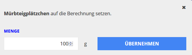 Menge eingeben